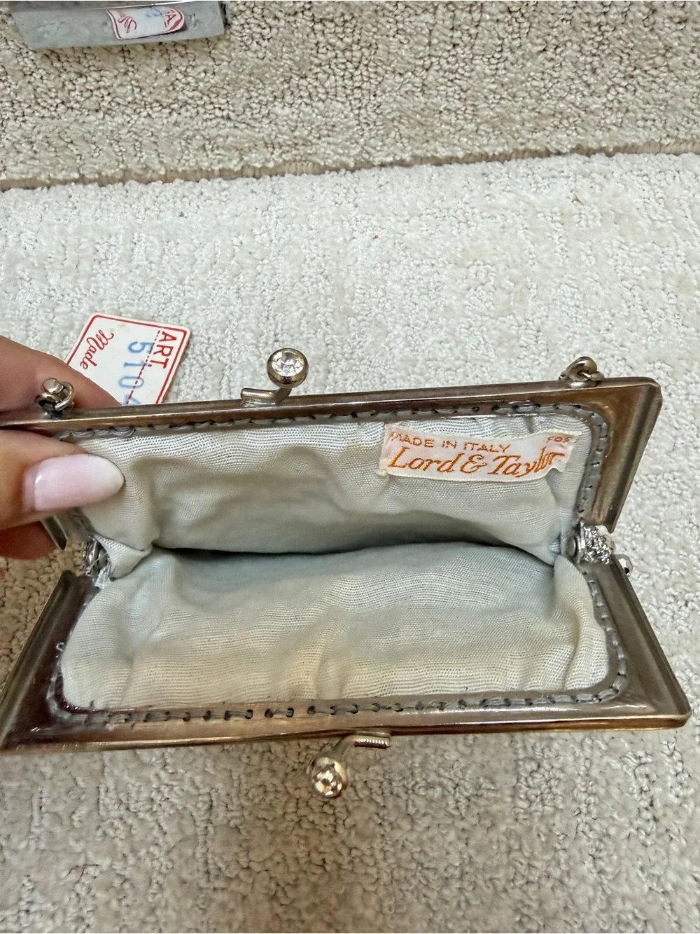 Silver Beaded Evening Clutch - Elegant Sparkle